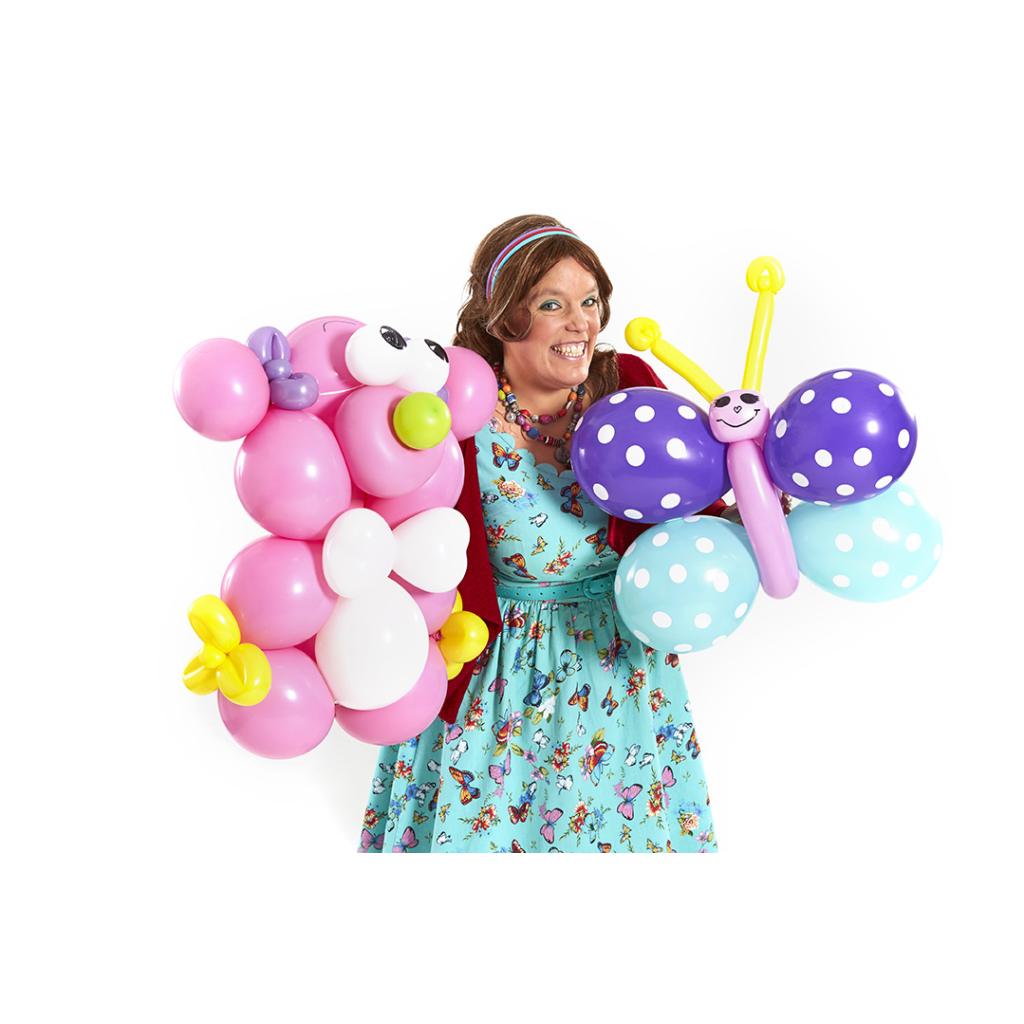 Onze Ballonartiesten miss Twist met ballonnen